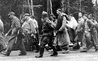  Prisoners on a death march out of Dachau 