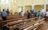  Empty pews: 18th-century parishioners crowded into St George-in-the-East hear John Wesley. Only 12 people attended the service 