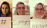  Canada’s Muslim Women wearing scarfs and holding protest signs 