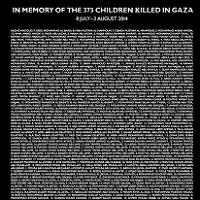  In Memory of the 373 Children killed in Gaza 8 July - 3 August 2014 