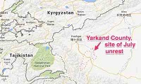  map of Yarkand County China 
