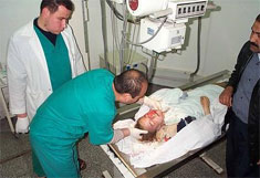 Rachel Corrie in Najjar hospital